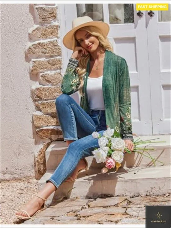 Lightweight Open Front Cardigan with Pockets Loose Fit Kimono Style Summer - Picture 5 of 7